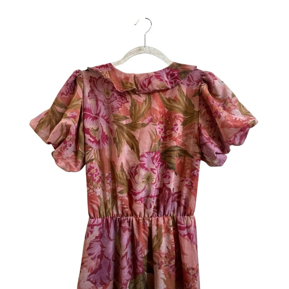 Show Me Your MuMu Verity Pink Floral Garden Party High Low Midi Dress SZ XS - Picture 11 of 14